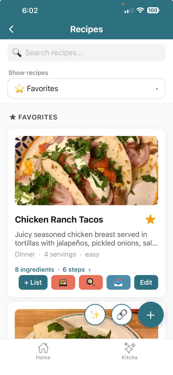 Kitcha Recipes β your saved favorites